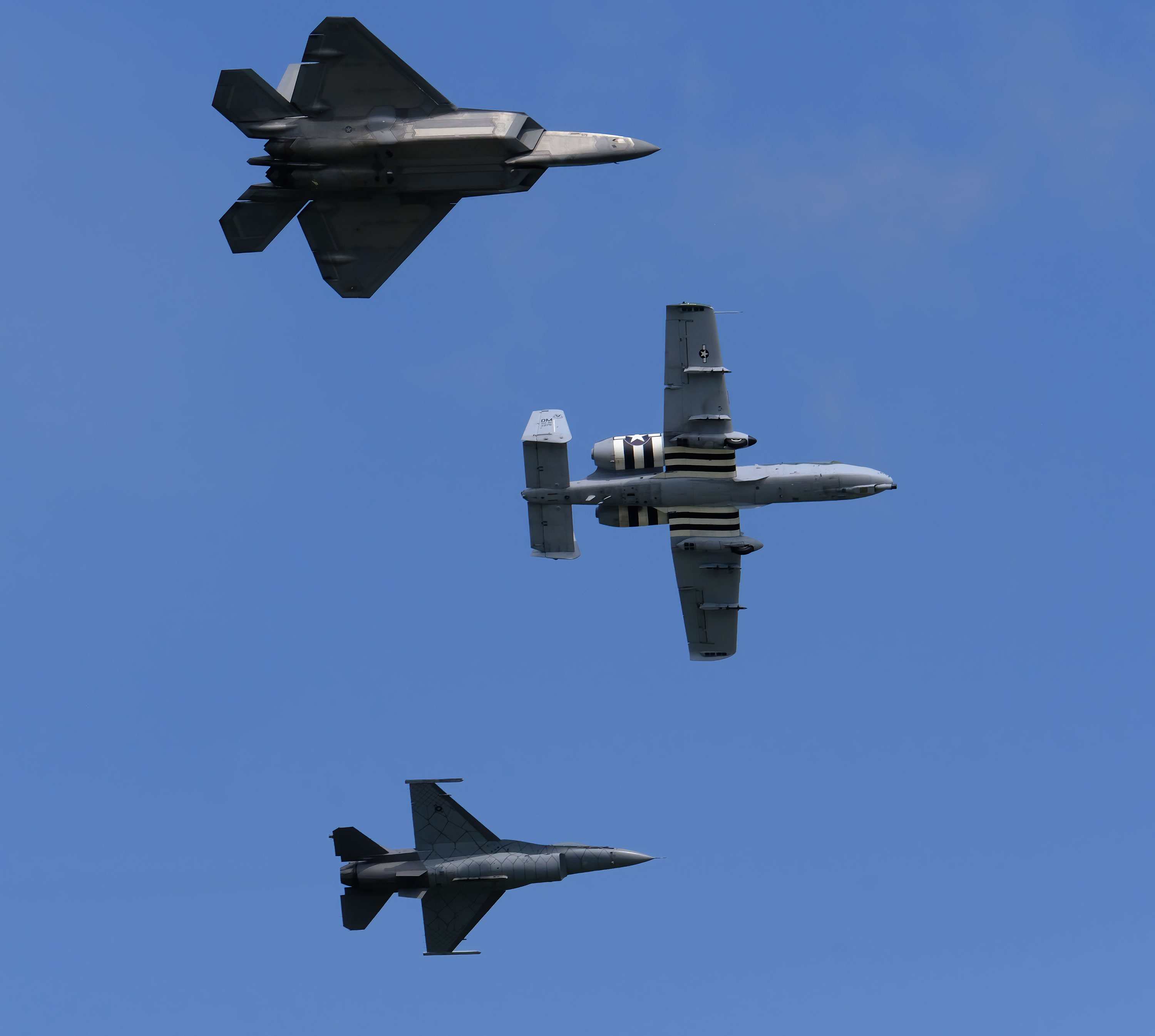 A-10 Thunderbolt, F-16 Viper, F-22 Raptor
